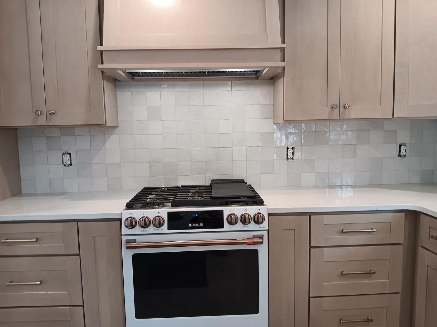 Square handmade-look backsplash