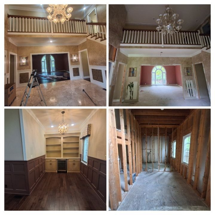 Before / after: two-story great room demo