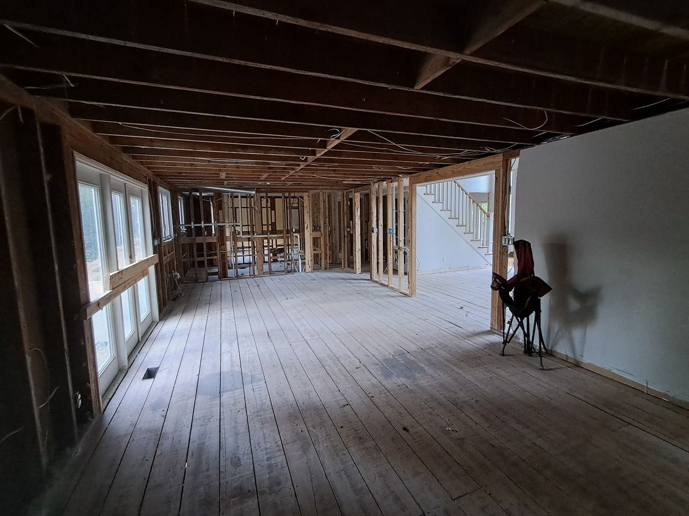 Interior tear-out, open floor plan