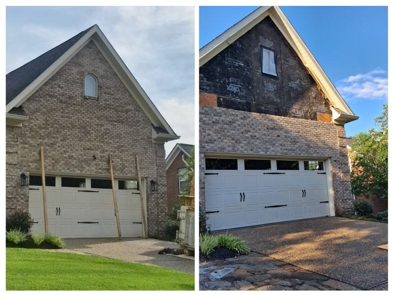 Exterior brick veneer removal
